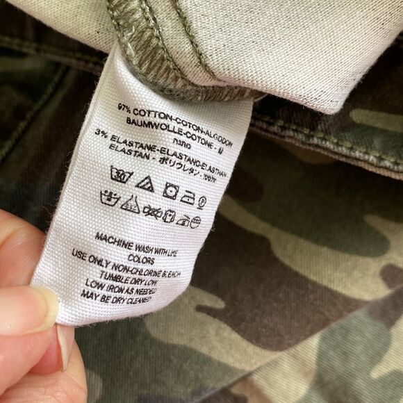 Free People Urban Outfitters Camo High-Rise Skinny Stretch Jeans Green 26 - Picture 9 of 10